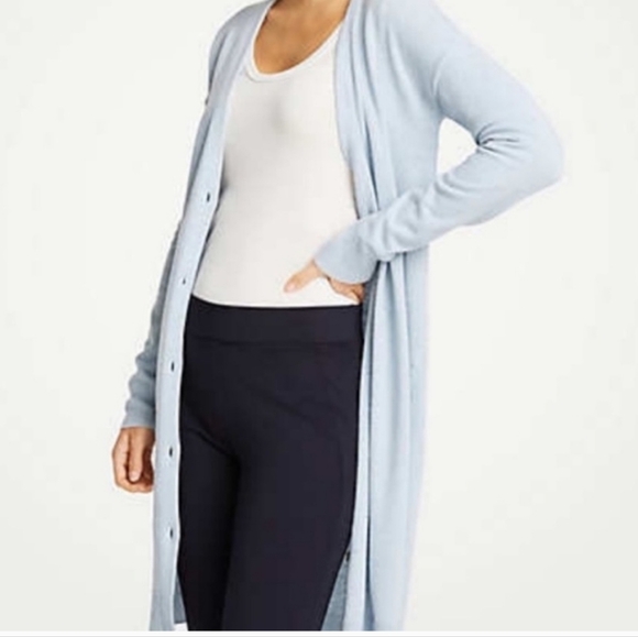 Ann Taylor Long Line Boyfriend Cardigan Coatigan - Picture 1 of 15
